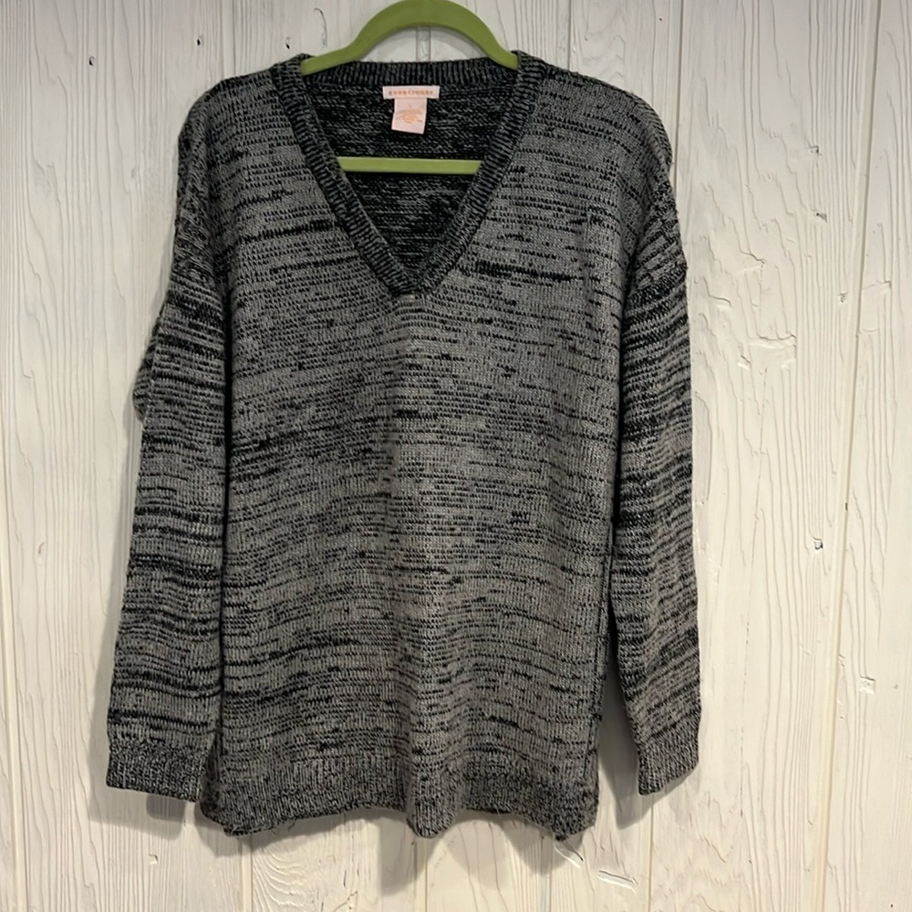 Sweet Romeo V Neck Sweater Grey Size Large